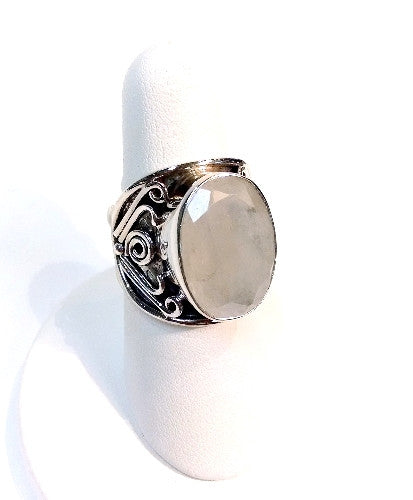 Moonstone Faceted Oval Ring