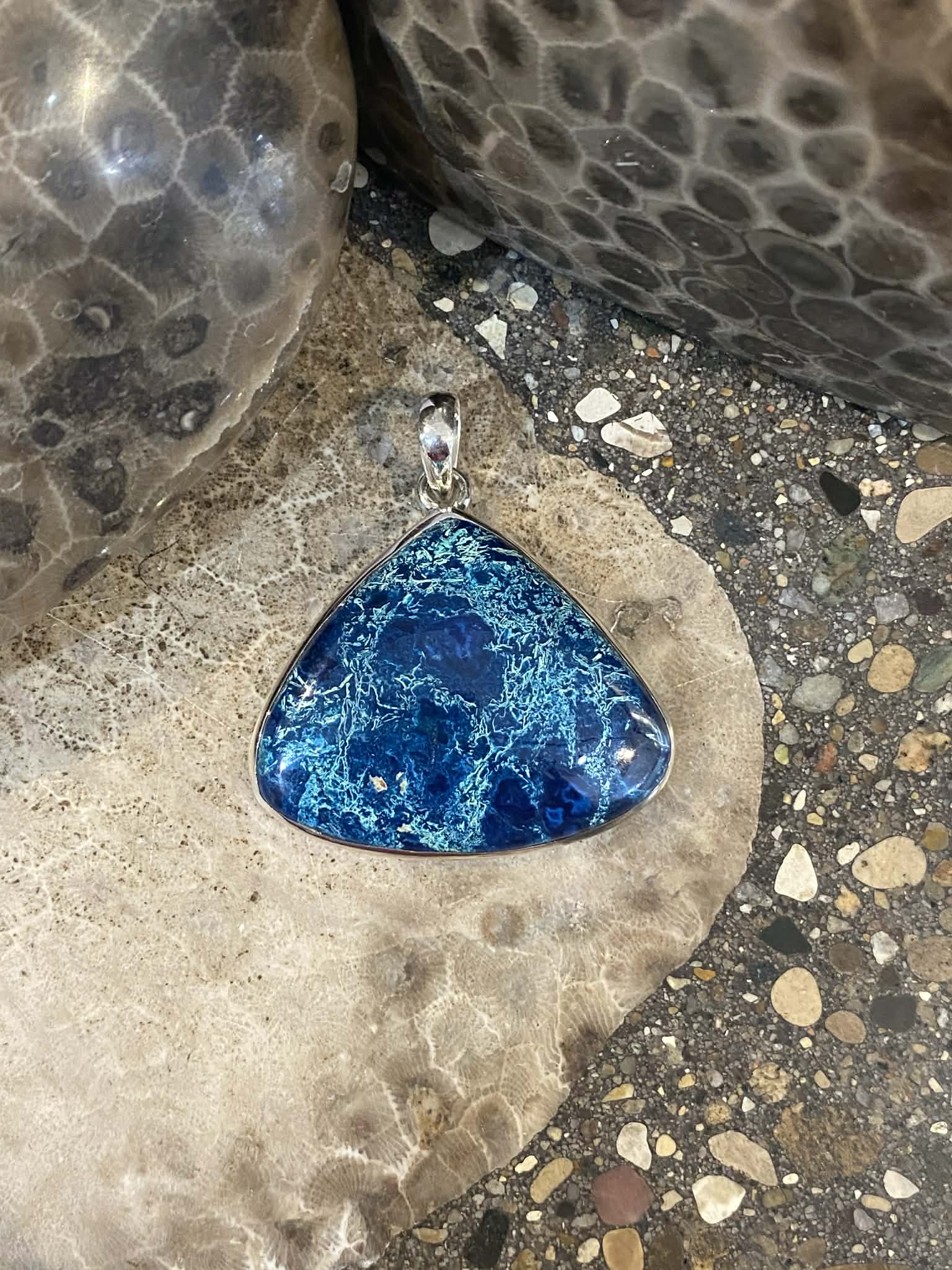 Azurite Triangle Pendant