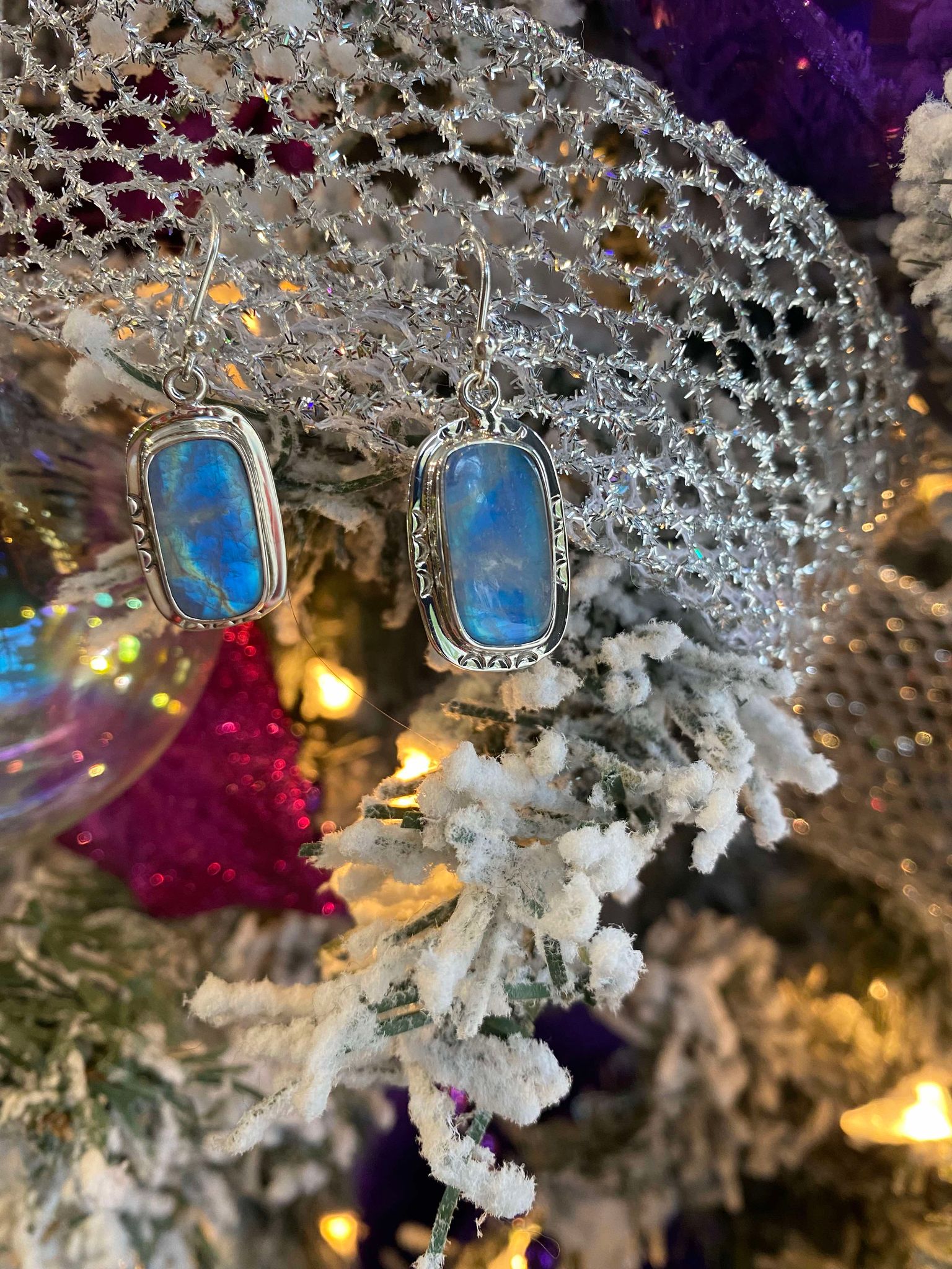 Blue moonstone Earrings