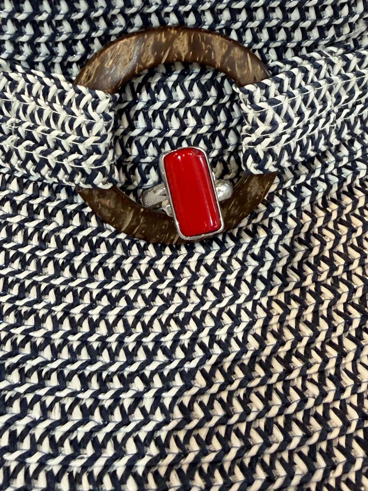 Red Coral Rectangle Ring