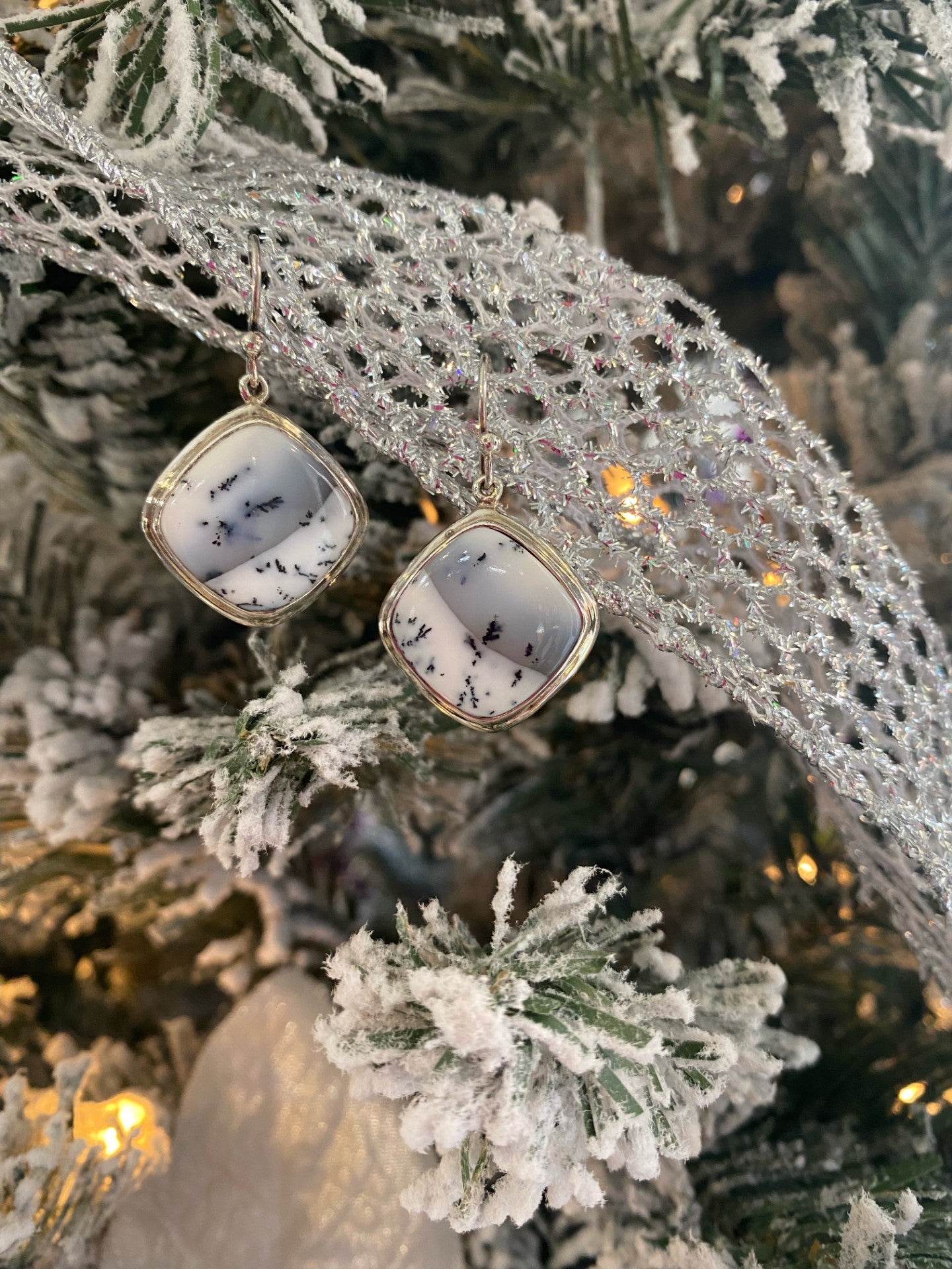 Dendritic Opal Earrings