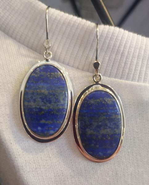 Lapis Lazuli Oval Earrings