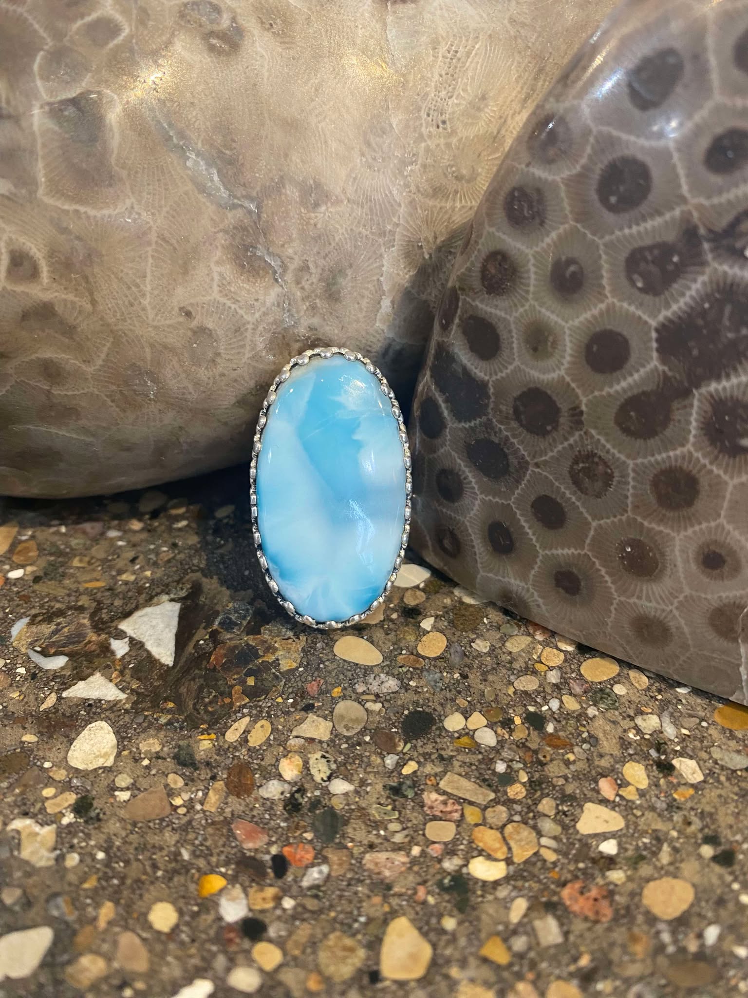 Larimar Large Oval Ring