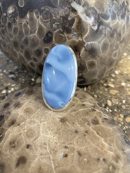 Blue Opal Large Opal Ring