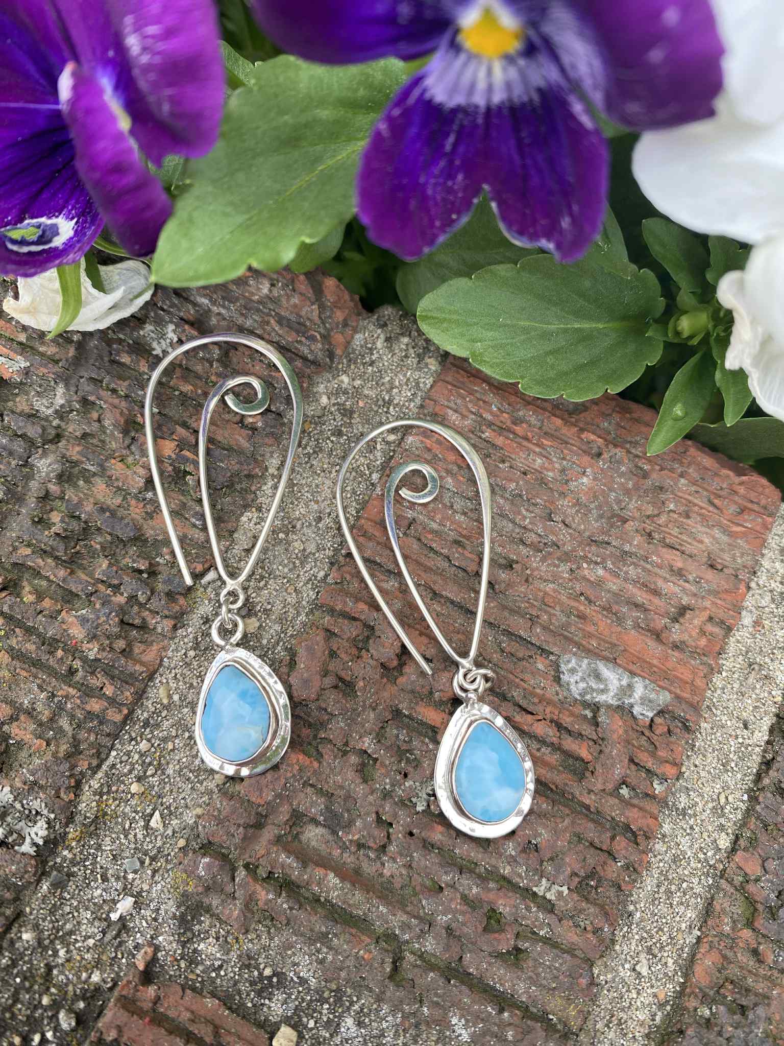 Larimar Threader Earrings