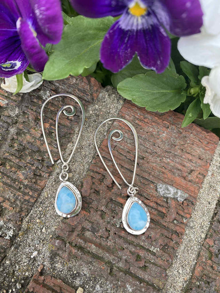 Larimar Threader Earrings