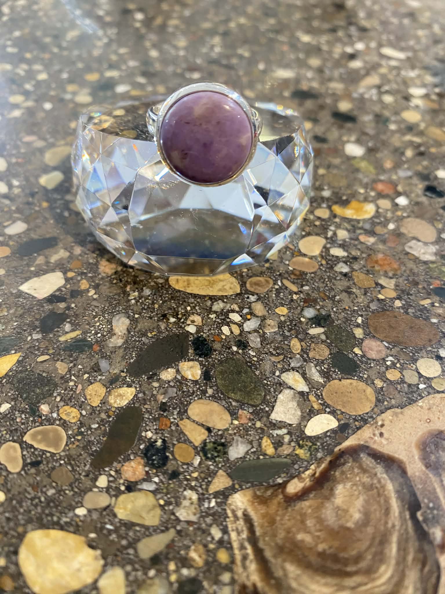 Lavender Jade Round Ring