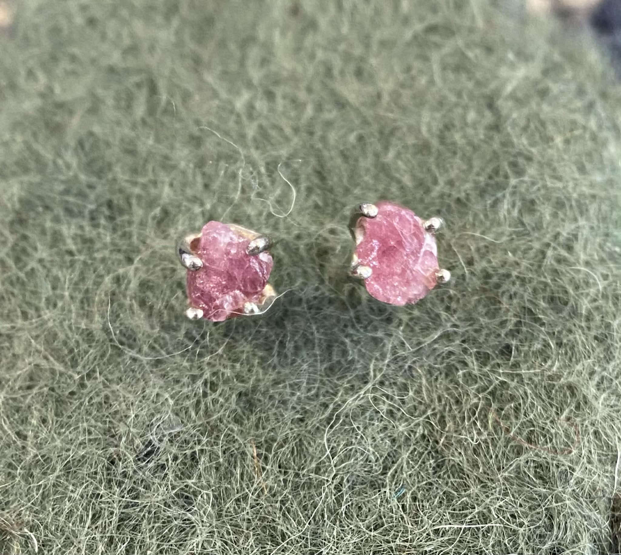 Rubellite (Deep Pink Tourmaline) Earrings