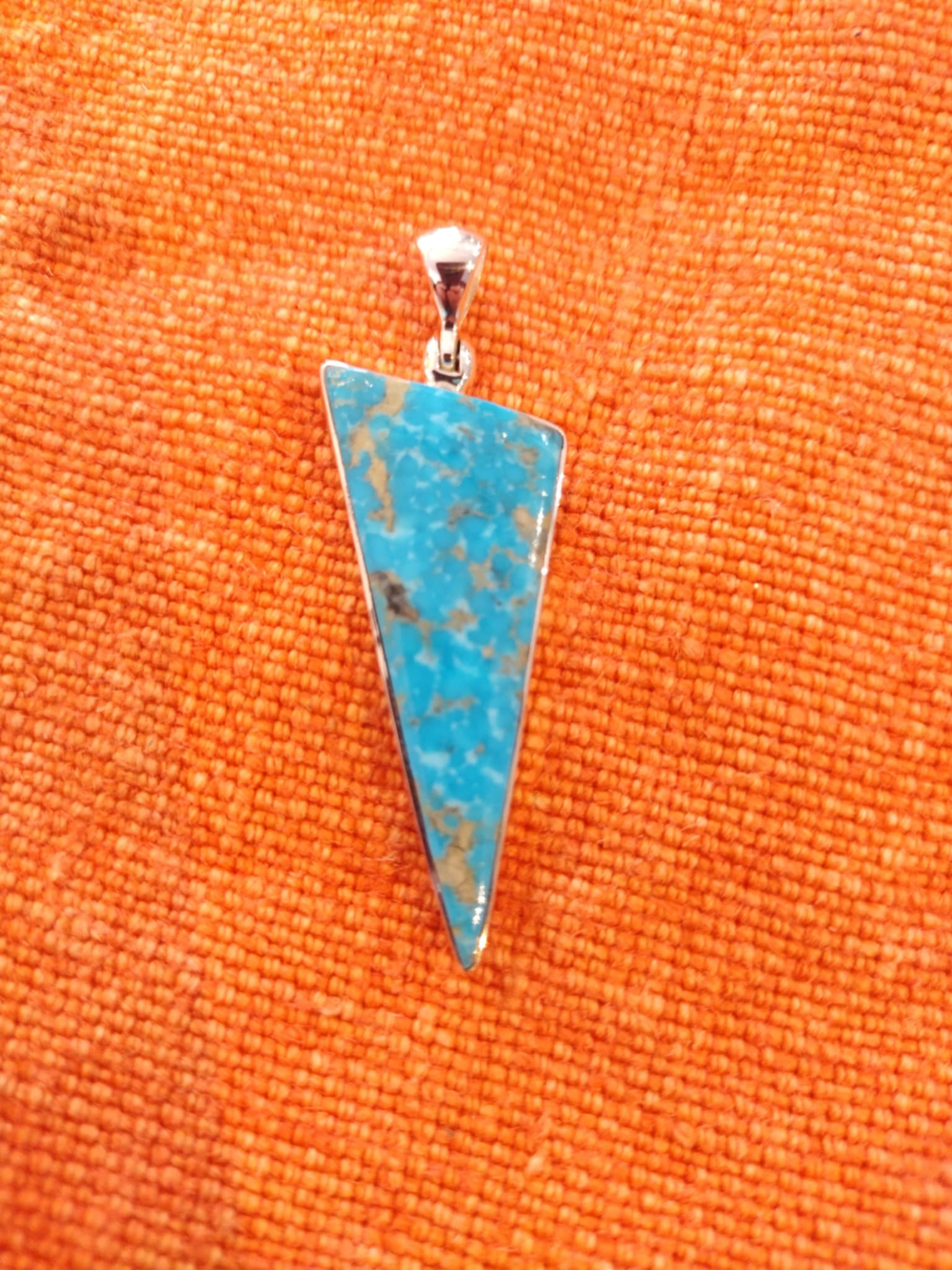 Turquoise Triangle Pendant in Sterling Silver