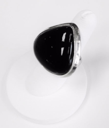 Onyx Teardrop Ring